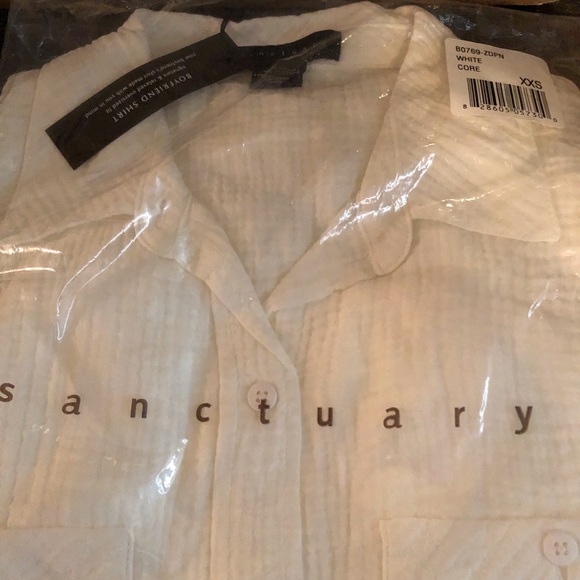 NWT $79 Sanctuary Boyfriend Relaxed and Oversized Blouse in Core - size XXS! - Picture 6 of 7